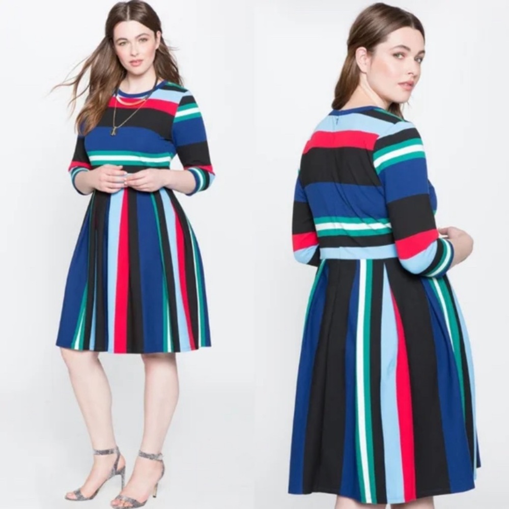 #514 ELOQUII Opposing Striped Knit Dress size 18 NWT